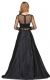 Long Sleeve Lace Top Satin Skirt Two Piece Prom Dress back in Black